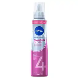Trekpleister NIVEA Diamond Gloss Care Hold 4 Mousse aanbieding
