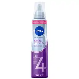 Trekpleister NIVEA Hold 4 Extra Strong Styling Mousse aanbieding