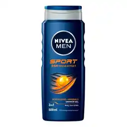 Trekpleister NIVEA Men Sport 24H Fresh Effect Douchegel aanbieding