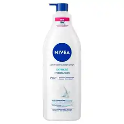Trekpleister NIVEA Express Hydratation Bodylotion met Pomp aanbieding