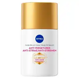 Trekpleister NIVEA Luminous630 Anti-Striae/Anti-Striemen Body Oil-Serum aanbieding