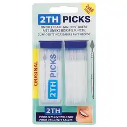 Trekpleister 2TH Picks Onbreekbare Tandenstokers met Unieke Borstelfunctie aanbieding