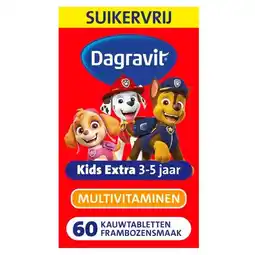Trekpleister Dagravit Kids-Xtra Paw Patrol 3-5 jaar Kauwtabletten aanbieding