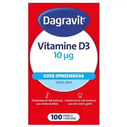 Trekpleister Dagravit Vitamine D3 10ug Parels aanbieding