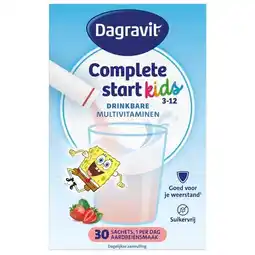 Trekpleister Dagravit Complete Start Kids 3-12 Drinkbare Multivitaminen Sachets aanbieding