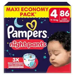 Trekpleister Pampers Night Pants Maat 4 Luierbroekjes aanbieding