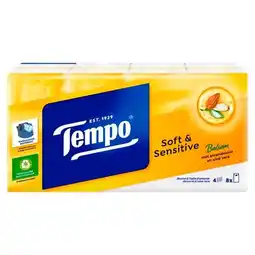 Trekpleister Tempo Plus Soft & Sensitive Zakdoekjes aanbieding