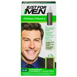 Kruidvat Just For Men Original Formula H-45 Donkerbruin Haarkleuring aanbieding