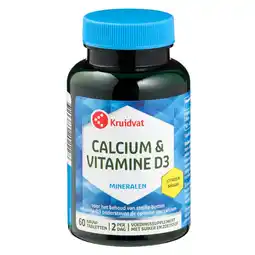 Kruidvat Kruidvat Calcium & Vitamine D3 Kauwtabletten aanbieding