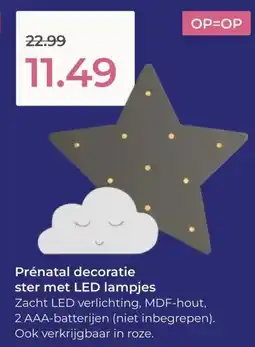 Prenatal Prénatal decoratie ster met LED lampjes aanbieding