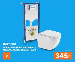 BOUWMAAT Inbouwreservoir up320 & milano wandclosetpack aanbieding