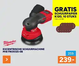 BOUWMAAT Excentrische schuurmachine M18 FROS125-OB aanbieding
