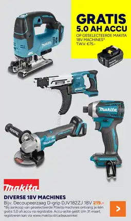 BOUWMAAT Diverse 18V machines aanbieding