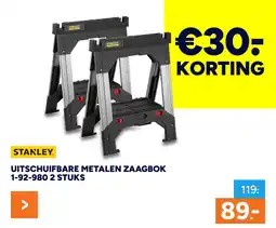 BOUWMAAT Uitschuifbare metalen zaagbok 1-92-980 2 STUKS aanbieding