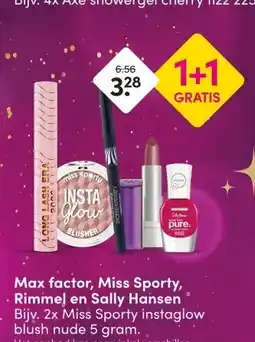 DA Max factor, Miss Sporty, Rimmel en Sally Hansen aanbieding
