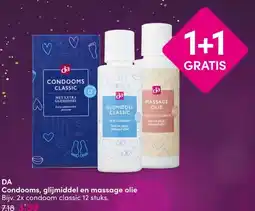 DA DA Condooms, glijmiddel en massage olie . aanbieding