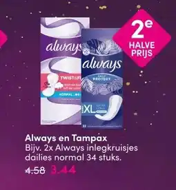 DA Always en Tampax aanbieding