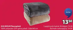 Jysk Gulskolm fleeceplaid aanbieding