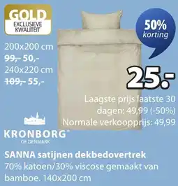 Jysk Kronborg Sanna satijnen dekbedovertrek aanbieding