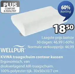 Jysk Wellpur Kvina traagschuim contour kussen aanbieding