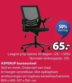 Jysk Asperup bureaustoel aanbieding
