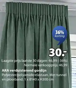 Jysk Ara verduisterend gordijn aanbieding