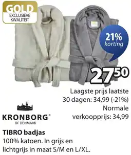 Jysk Kronborg Tibro badjas aanbieding