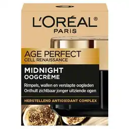 Trekpleister L'Oréal Paris Age Perefect Midnight Oogcrème aanbieding