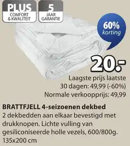 Jysk BRATTFJELL 4-seizoenen dekbed aanbieding