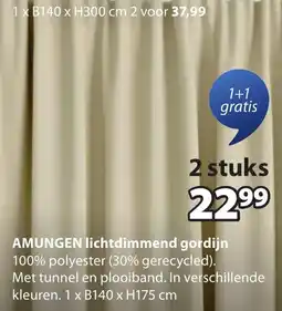Jysk Amungen lichtdimmend gordijn aanbieding