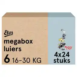 Etos Etos Woezel & Pip Luiers XL Maat 6 16-30 kg Megabox 4x24 stuks aanbieding