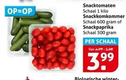 Hoogvliet Snacktomaten , Snackkomkommer , Snackpaprika aanbieding