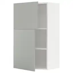 IKEA Moderne lichtgrijze ikea metod keukenkast, hoog en rechthoekig met open gedeelte aanbieding