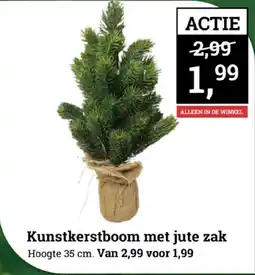 Tuincentrum Osdorp Kunstkerstboom met jute zak aanbieding