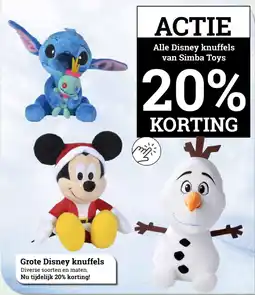 Tuincentrum Osdorp Grote Disney knuffels aanbieding