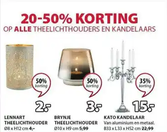 Jysk Lennart Theelichtouuder Of Brynje Theelichthouder Kato Kandelaat Van Aluminium En Metaal aanbieding