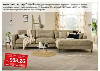 Woonsquare Woonlandschap Divani Extra Royale Loungebank In Stof Supreme aanbieding