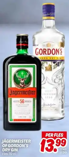 Dekamarkt Jägermeister of gordon's dry gin aanbieding
