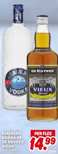 Dekamarkt Esbjaerg vodka of de kuyper vieux aanbieding
