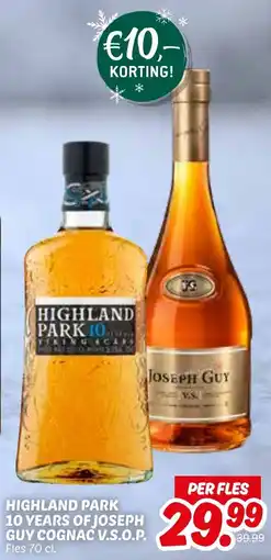 Dekamarkt Highland park 10 years of joseph guy cognac V.S.O.P. aanbieding