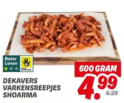 Dekamarkt Dekavers varkensreepjes shoarma aanbieding