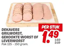 Dekamarkt Dekavers grilworst, gekookte worst of leverworst aanbieding