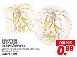 Dekamarkt Servetten of bordjes happy new year aanbieding