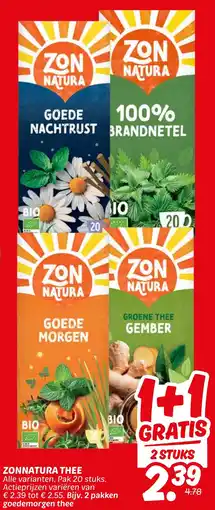 Dekamarkt Zonnatura thee aanbieding
