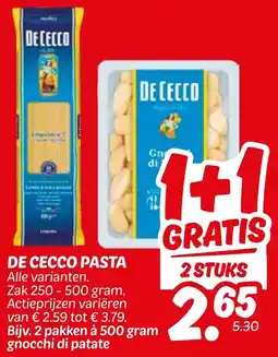 Dekamarkt De cecco pasta aanbieding
