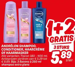 Dekamarkt Andrélon shampoo, conditioner, haarcrème of haarmasker aanbieding