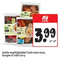 Jumbo Jumbo maaltijdpakket fusili salsa rossa, lasagne of rode curry aanbieding