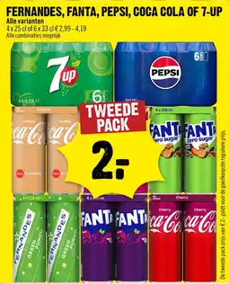 Dirck 3 Fernandes, fanta, pepsi, coca cola of 7-up aanbieding