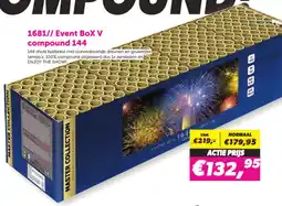 Meester Vuurwerk 1681// Event Box V compound 144 aanbieding