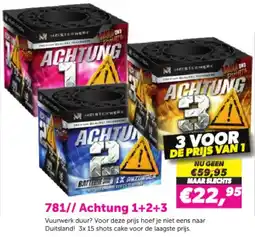 Meester Vuurwerk 781// Achtung 1+2+3 aanbieding